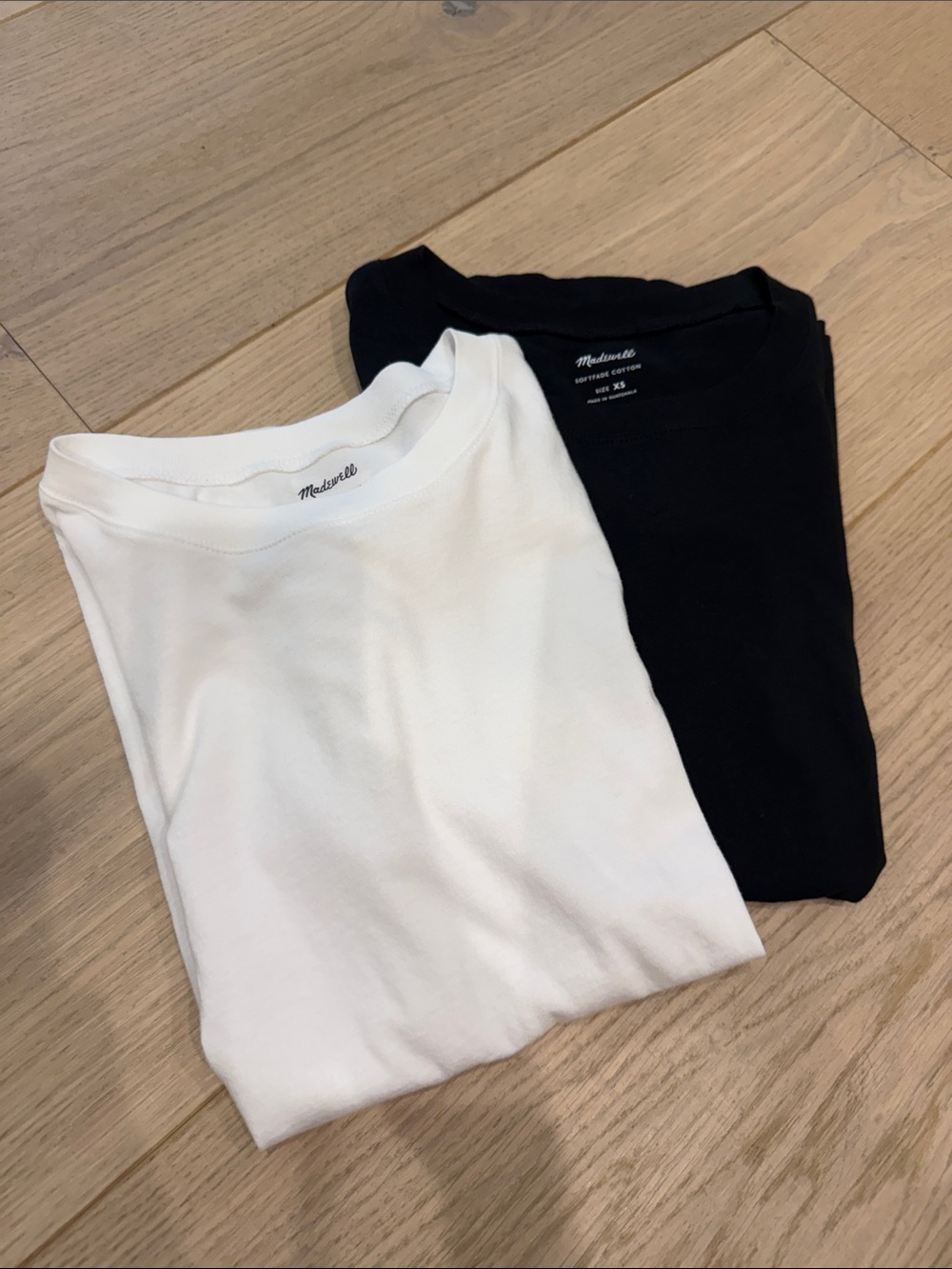 Madewell Short Sleeve Crew Tees in White and Black